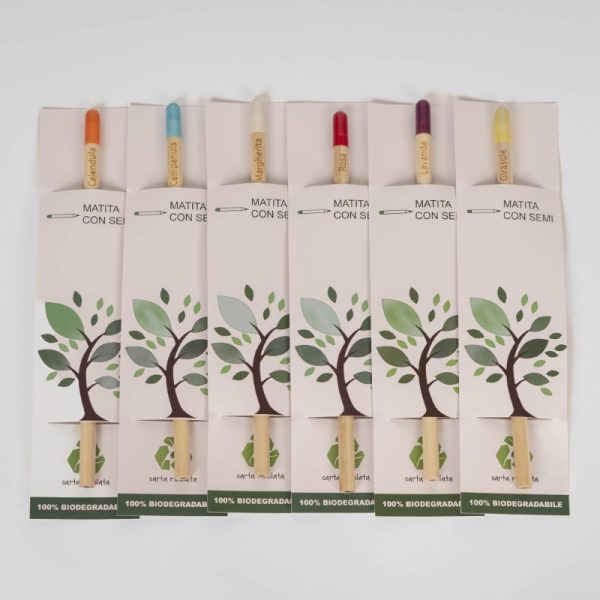 Segnaposto matita con semi piantabile e grafica personalizzata in vari colori