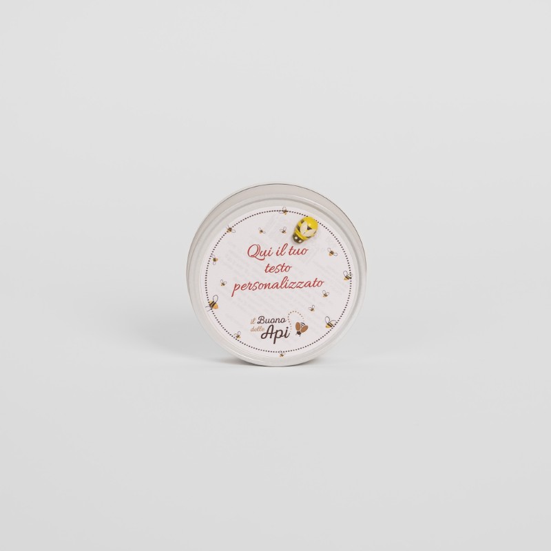 Segnaposto scatolina caramelle in latta con grafica personalizzata rossa